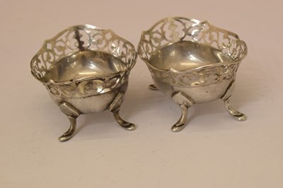 Lot Set of four George V silver bonbon dishes