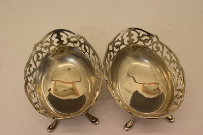 Lot Set of four George V silver bonbon dishes