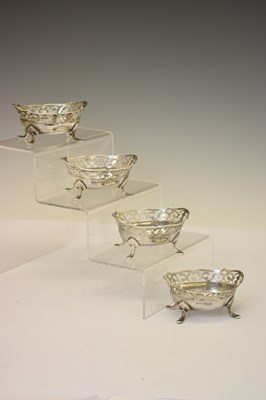 Lot Set of four George V silver bonbon dishes