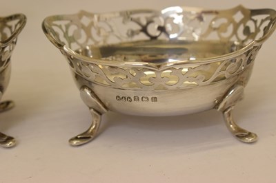 Lot Set of four George V silver bonbon dishes