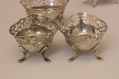 Lot Set of four George V silver bonbon dishes