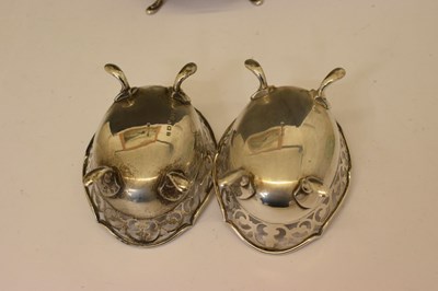 Lot Set of four George V silver bonbon dishes
