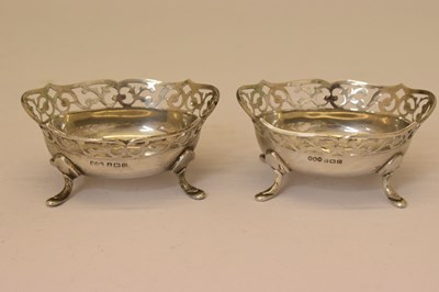 Lot Set of four George V silver bonbon dishes