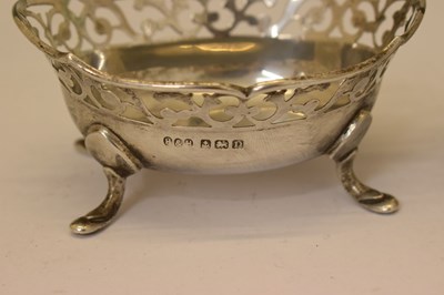 Lot Set of four George V silver bonbon dishes