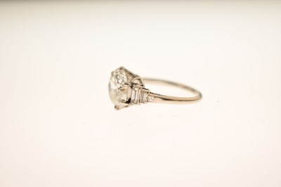 Lot Art Deco diamond unmarked platinum ring