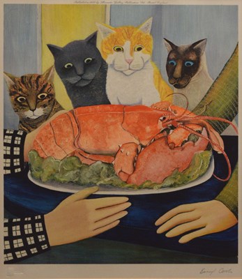 Lot 486 - Beryl Cook (1926-2008) - Signed print - 'Four Hungry Cats'
