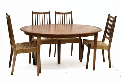 Lot 509 - Set of four mid century teak dining chairs
