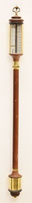 Lot 529 - Reproduction mahogany ship's Fortin or cue pattern ship's barometer, Dove of Cheltenham