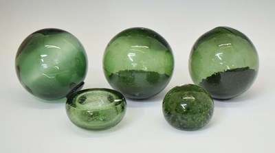 Lot 358 - Small group of vintage green glass