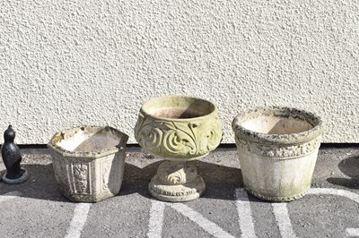 Lot 822 - Three composition stone garden planters