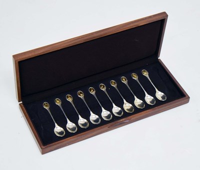 Lot 110 - RSPB - Elizabeth II part set of ten silver bird spoons