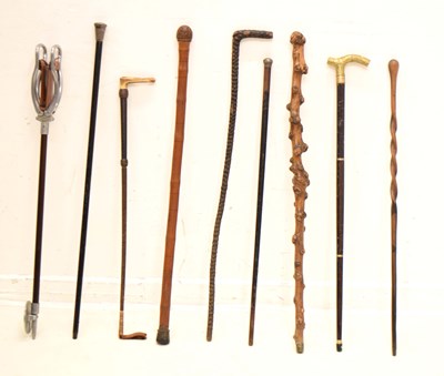 Lot 187 - Collection of walking sticks and canes etc