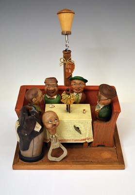Lot 203 - Mid 20th century American carved wood Anri 'Amor Bar' music box
