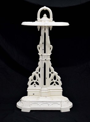 Lot 594 - Early 20th century white painted cast iron stick / umbrella