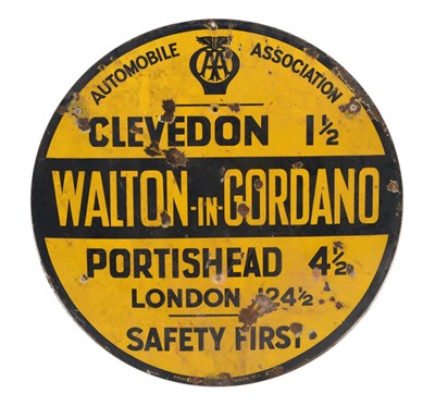Lot AA Automobile Association circular Walton in Gordano village and destination sign