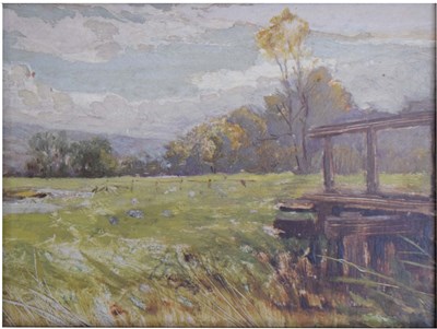Lot 451 - Herbert E. Evans (exh. 1893-1903) - Oil on board - 'Near Bury, Sussex'