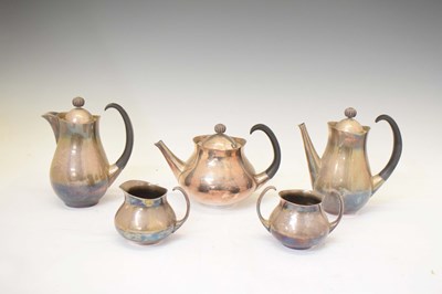 Lot 497 - Five piece Clements pattern tea and coffee service by Mappin & Webb, designed by Eric Clements