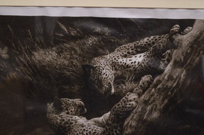 Lot After Herbert Thomas Dicksee, (1862-1942) - 'Play', a signed etching depicting two leopards