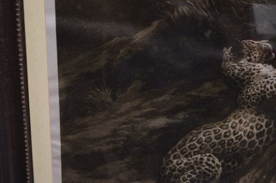Lot After Herbert Thomas Dicksee, (1862-1942) - 'Play', a signed etching depicting two leopards