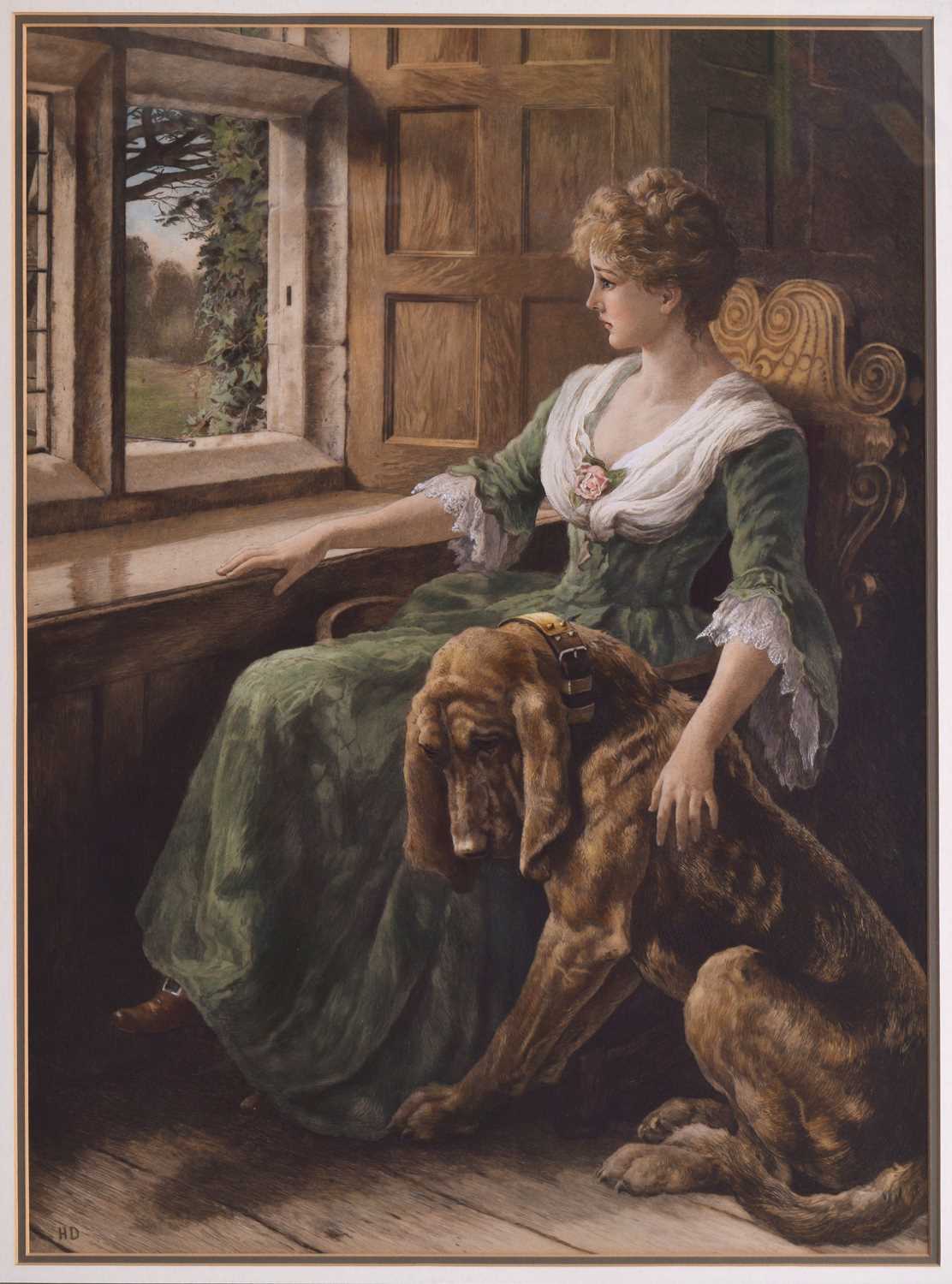 Lot After Herbert Thomas Dicksee, (1862-1942) - Etching with colour - 'Anxious Hearts'