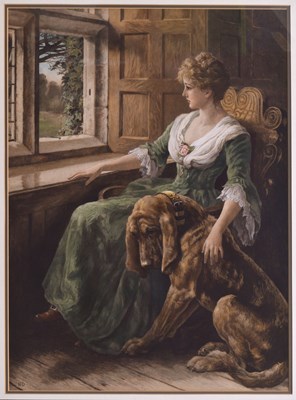 Lot After Herbert Thomas Dicksee, (1862-1942) - Etching with colour - 'Anxious Hearts'