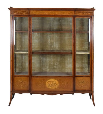 Lot 600 - Early 20th Century inlaid mahogany vitrine or display cabinet