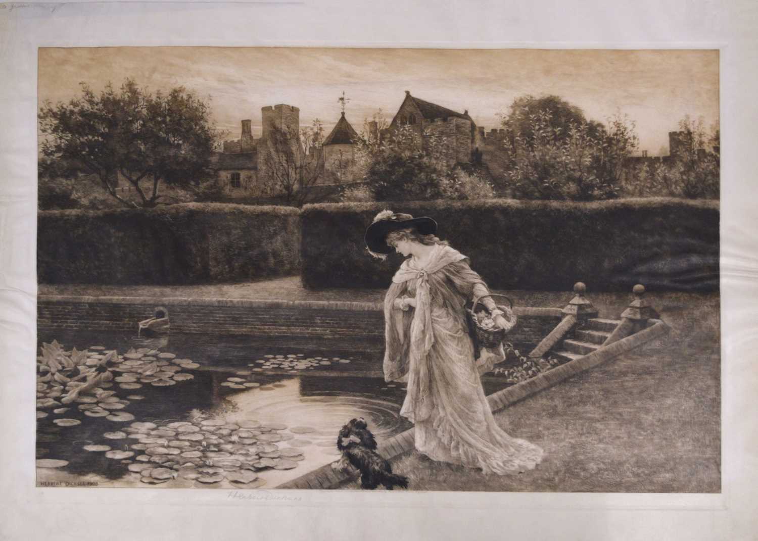 Lot After Herbert Thomas Dicksee, (1862-1942) - Etching - 'The Wishing Pool'