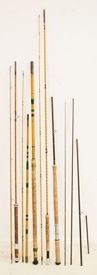 Lot 267 - Three Hardy split cane fishing rods etc