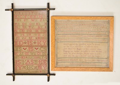 Lot 232 - Two early 19th century needlework samplers
