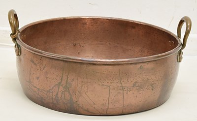 Lot 213 - Large Victorian copper preserve pan