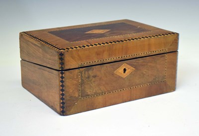 Lot 209 - Victorian inlaid walnut writing box or lap desk