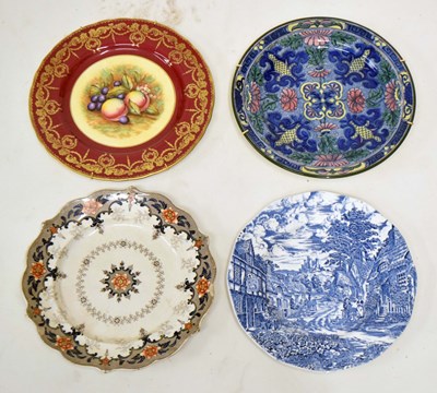Lot 368 - Aynsley 'Orchard Gold' plate by D. Jones, plus three other plates