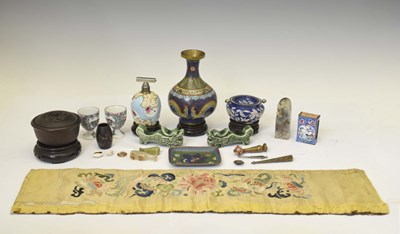 Lot 395 - Assorted Chinese cloisonné, cermics and works of art