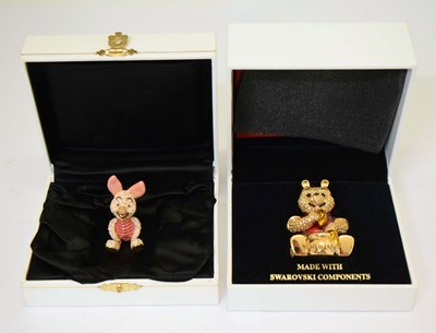 Lot 197 - The Arribas Collection - Two jewelled Winnie the Pooh Figures