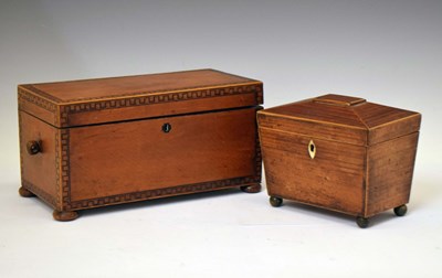 Lot 210 - 19th century mahogany tea caddy