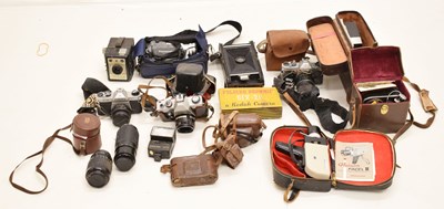 Lot 273 - Collection of vintage cameras and camera equipment