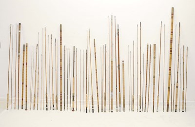 Lot 270 - A large quantity of mostly vintage split cane fishing rods