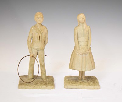 Lot 195 - Janet Beswetherick (1933-2024) - Pair of resin figures