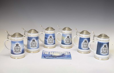 Lot 366 - Set of six Davenport Pottery Co, limited edition porcelain tankards