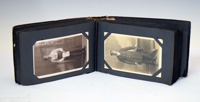 Lot 181 - Early 20th century postcard album with military and family portraits