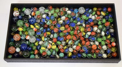 Lot 198 - Collection of antique and later glass marbles, of various types and sizes