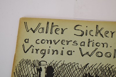 Lot Virginia Woolf, 'Walter Sickert', first edition 1934