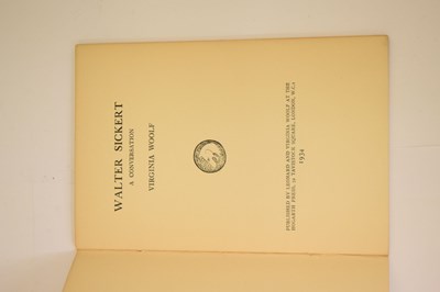 Lot Virginia Woolf, 'Walter Sickert', first edition 1934