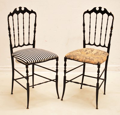 Lot 593 - Pair of mid 20th century Italian brass ‘Chiavari’ side chairs