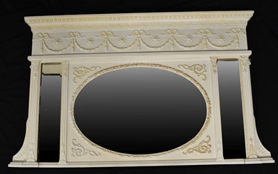 Lot 543 - White painted overmantel