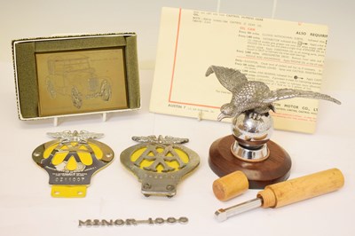 Lot 243 - Vintage chrome Desmo 'Eagle on a Ball' car mascot, etc