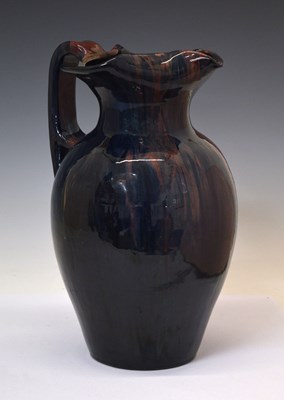 Lot 372 - Elton Ware (Clevedon) large slipware pottery jug with flared rim