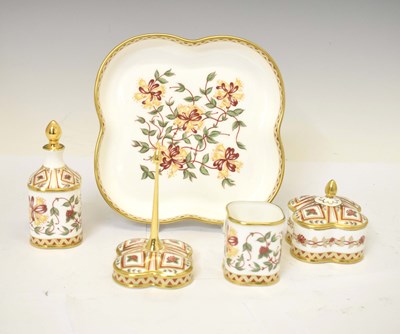 Lot 378 - Royal Crown Derby 'Honeysuckle' dressing table set