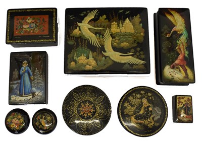 Lot 206 - Collection of USSR Russian lacquer boxes