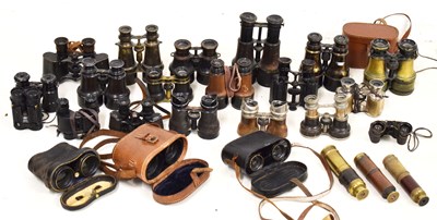 Lot 282 - Collection of field glasses and binoculars, together with three pocket telescopes